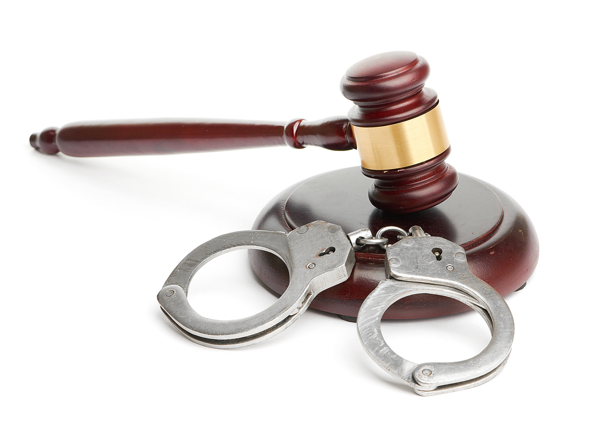 handcuffs and gavel